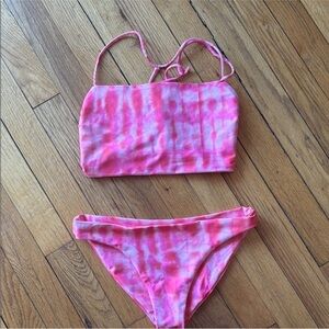Pink Tie-Dye Bikini Top Only